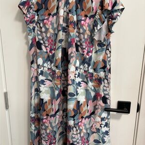 SHEIN Floral dress with ruffled sleeves and button neck. Absolutely adorable on!